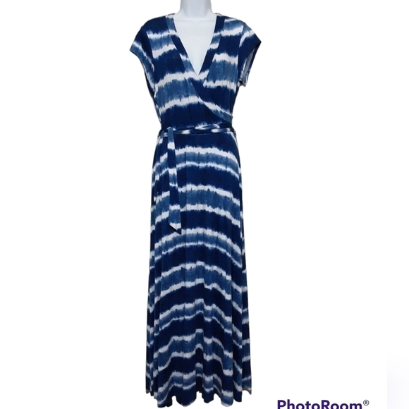 new directions Dresses & Skirts - New direction women maxi dress tie dye V-neck belted casual vacation y2k M retro